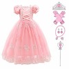 Enfant Filles Sirène Robe Princesse Ariel Déguisement Carnaval Cosplay avec Accessoires Costume de Contes de Fées pour Hallow