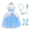 Enfant Filles Sirène Robe Princesse Ariel Déguisement Carnaval Cosplay avec Accessoires Costume de Contes de Fées pour Hallow