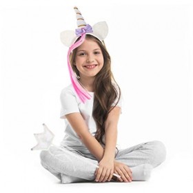 NUOBESTY Casque Filles Robes Ensembles Costume Cerceau Fée Photo Fête De Vacances Klaxon Déguisement Bandeau Et Cadeaux Acces