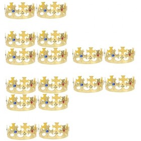 FRCOLOR 16 Pcs Couronne Bandeau Garçon Couronne Royale Adulte Jouet Prince Costume Pour Hommes Gâteau Or Royal Couronnes En P