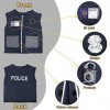 deAO Police Deguisement Enfant Policier Costume Gilet Ensemble de Costume de Police avec Chapeau,Menottes,talkies-Walkies,Lam