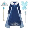 IWFREE Déguisements Princesse Elsa Petites Filles Robe Manches Longues Princesse Reine des Neiges Costume et Accessoires B13