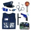 RedCrab Police Deguisement Enfant Costume Policier avec Accessoires Police Chapeau Police Gilet Police Menottes Police Costum