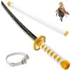 Asenmao Épée Tueur De Démons - Épée Samouraï en Bambou Agatsuma Zenitsu, Katana Jouets pour Enfants, Épée Danime Cosplay, Ar