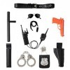 Dress Up America Ultimate All-In-One Police Accessory Role Play Set for Kids- Cop Equipment for kids Includes Gun, handcuffs,