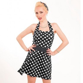 PLULON Robe dos nu vintage à pois des années 1950 avec ensemble daccessoires de costume des années 50 robe de cocktail lunet