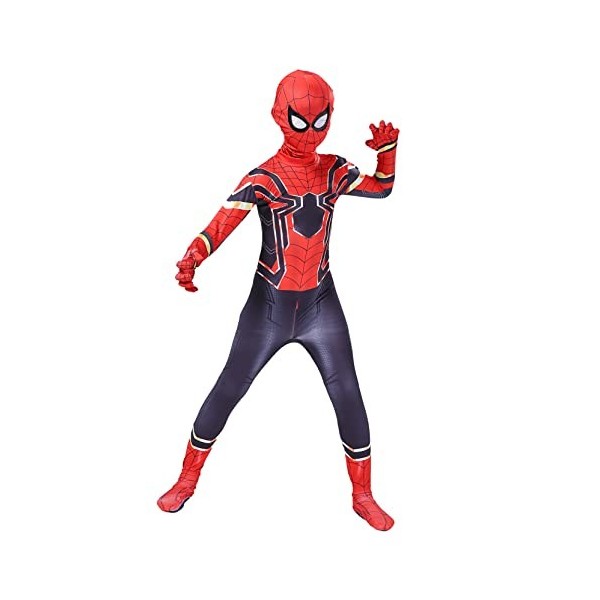 Déguisement Spiderman No Way Home Rouge pour enfants et adultes Combinaison Collants pour Halloween, carnaval, fête Accessoir