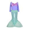 Lito Angels Deguisement Robe Sirène Princesse Ariel avec Perruque pour Enfant Fille, Anniversaire Fete Halloween Costume Carn