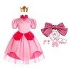 MRLTOP Filles Princesse Peach Dress Up Set Peach Enfants Costume Déguisement Princesse avec Couronne et Accessoires pour Hall