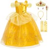 KANDEMY Fille Déguisement de Princesse Belle avec Accessoires Robe de La Belle et La Bête Princesse Costume pour Enfant Anniv