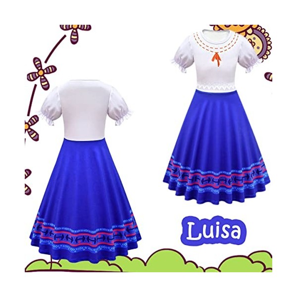 LCXYYY Luisa Déguisement Costume Fille Cosplay Sœurs Magiques Luisa Robe de Ballerine Princesse avec Accessoires Sac Set pour