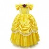 MYRISAM Filles Princesse Belle Robe de Carnaval Hors Épaule Costume de la Beauté et la Bête Halloween Déguisements Cosplay Cé