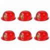 STOBOK Lot de 6 pompiers pour enfants, pompons, casques, accessoires de déguisement, chapeaux, jeux de rôle, pour enfants