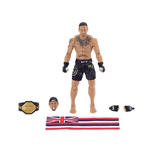 UFC Ultimate Series Max Holloway Figurine Collector édition limitée 15,2 cm – Comprend Une tête et des Mains de Rechange, Un 