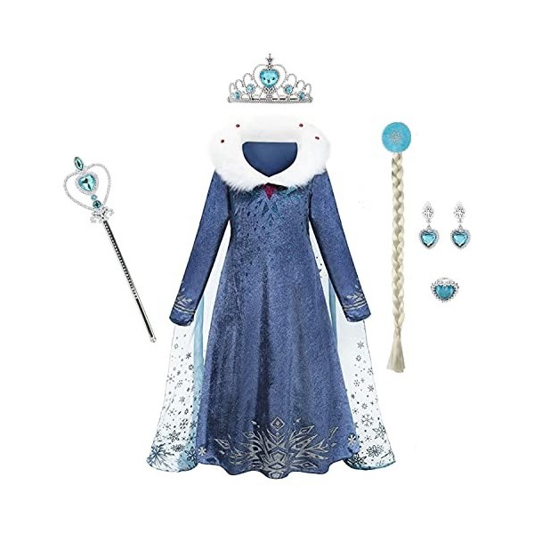 Elsa Robe Princesse Filles Elsa Déguisement Princesse Anna Déguisement Costume pour Filles Cape Déguisement Anna Déguisement 