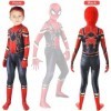 Costume Spiderman pour enfant de 8 à 9 ans avec gants et accessoires - Noir et rouge - Costume daraignée - 128 134 140 - Gar