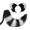 Ensemble bandeau en fausse fourrure avec oreilles de chat et queue de loup et renard pelucheux pour cosplay, déguisement dan