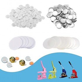 300 Accessoires de Badges en Plastique, 25mm pour la Machine à Badges Zimiking, inclus Couvercles en Métal, Couverture Arrièr