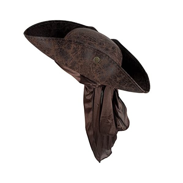 QeenQeeu Chapeau de pirate pour homme - Accessoires de pirate noir 