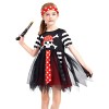 IKALI Costume de pirate pour filles, tenue de luxe pour le flibustier boucanier ensemble de 4 pièces tenue de costume pour 