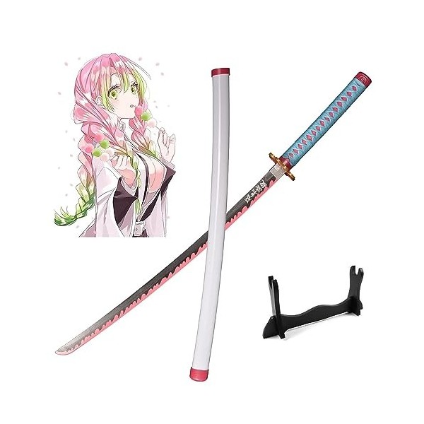 RYPDKM Demon Slayer Épée Kanroji Mitsuri, Japonais Anime Bois Katana, Cosplay Accessoire Lame De Bambou, Anime Amateur Darme