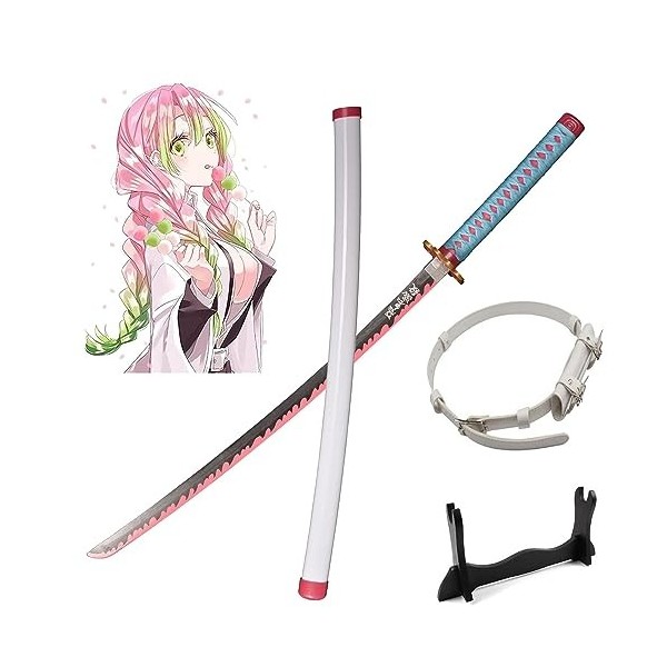 RYPDKM Demon Slayer Épée Kanroji Mitsuri, Japonais Anime Bois Katana, Cosplay Accessoire Lame De Bambou, Anime Amateur Darme