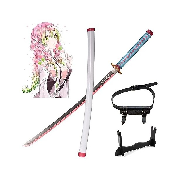 RYPDKM Demon Slayer Épée Kanroji Mitsuri, Japonais Anime Bois Katana, Cosplay Accessoire Lame De Bambou, Anime Amateur Darme