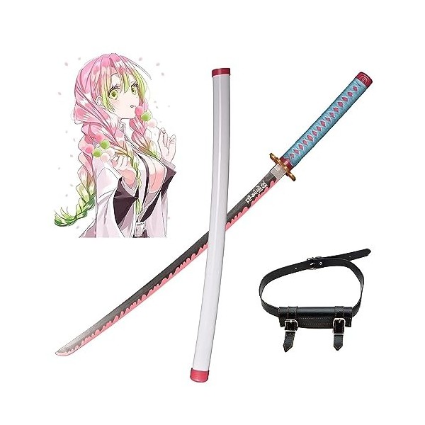 RYPDKM Demon Slayer Épée Kanroji Mitsuri, Japonais Anime Bois Katana, Cosplay Accessoire Lame De Bambou, Anime Amateur Darme