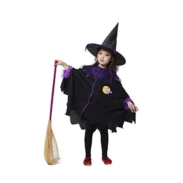 KIRALOVE - Costume de sorcière - Sorcière - Sorcière - Déguisement - Carnaval - Halloween - Cosplay - Accessoires - Taille S 