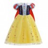 FMYFWY Costume de Carnaval Princesse Robe de Blanche Neige avec Cape Filles Conte de Fée Snow White Déguisements Halloween No