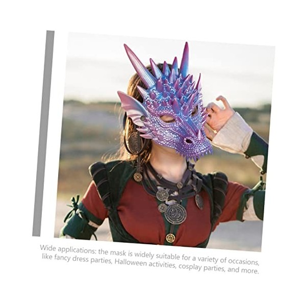 Toyvian Deguisement Adulte 4 Pièces Bleu Enfants Costume Enfants Robes Enfants Dragon Mascarade Tête Fête Costume Accessoire 