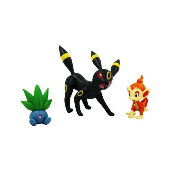 Pokemon Lot de 3 Figurines de Combat – Comprend Chimchar, Oddish et 7,6 cm Umbreon PKW2682 