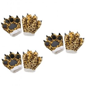 Toyvian 3 Pcs Animaux Gant Cheveux Créatif Mitaine Tigre Moelleux Bande Enfants Paume Dames Accessoires En Peluche Dessin Ani
