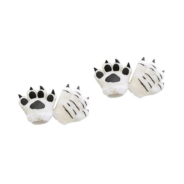 Toyvian 3 Pcs Animaux Gant Cheveux Créatif Mitaine Tigre Moelleux Bande Enfants Paume Dames Accessoires En Peluche Dessin Ani