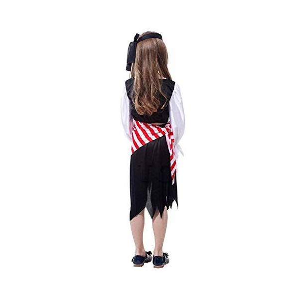 KIRALOVE Costume de pirate - pirate - petite fille - déguisements pour enfants - halloween - carnaval - accessoires - taille 