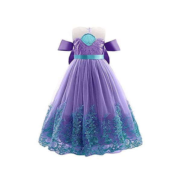 Odizli Costume de sirène pour fille et enfant princesse en tulle Halloween Noël carnaval anniversaire cosplay, Vert 06+access