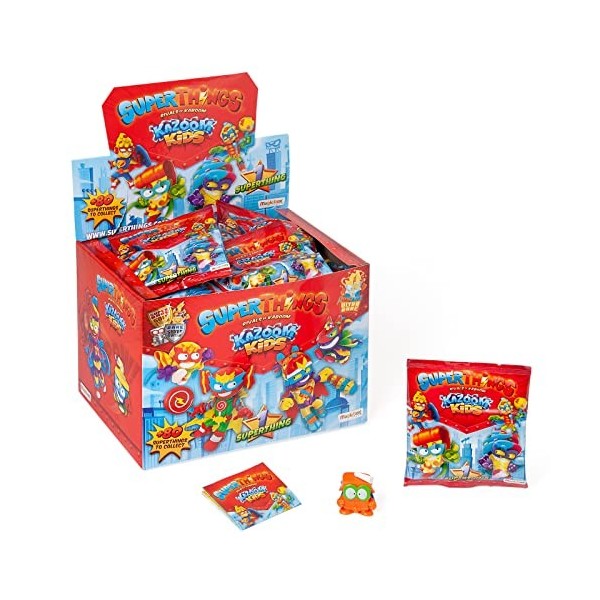 SUPERTHINGS Kazoom Kids – Boîte de 25 One Packs avec des Figurines de la série Kazoom Kids. Chaque enveloppe Contient 1 Super