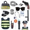 LUFEIS Déguisement Policier Enfant, 14 pcs Policier Costume Accessoires, Costume Policier Enfant, Police Deguisement Enfant, 