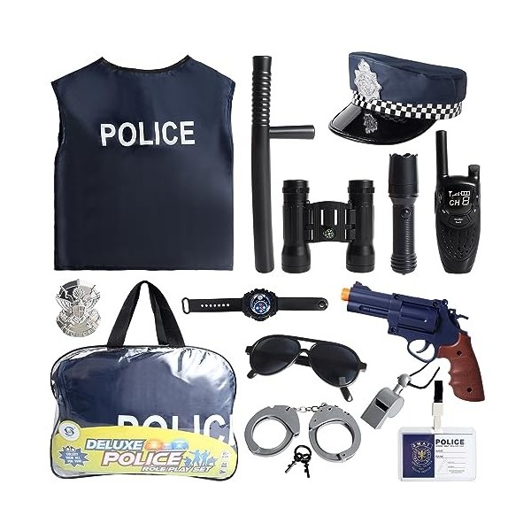 Costume De Police Pour Enfants, Jeu De Simulation De Police, Jeu De Rôle De Jde Police Pour Fête Déguisée DHalloween, Costum