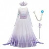 OBEEII Déguisements Princesse Elsa Robe Filles Costume et Accessoires Anniversaire Noël Halloween Carnaval Cosplay Fête Costu