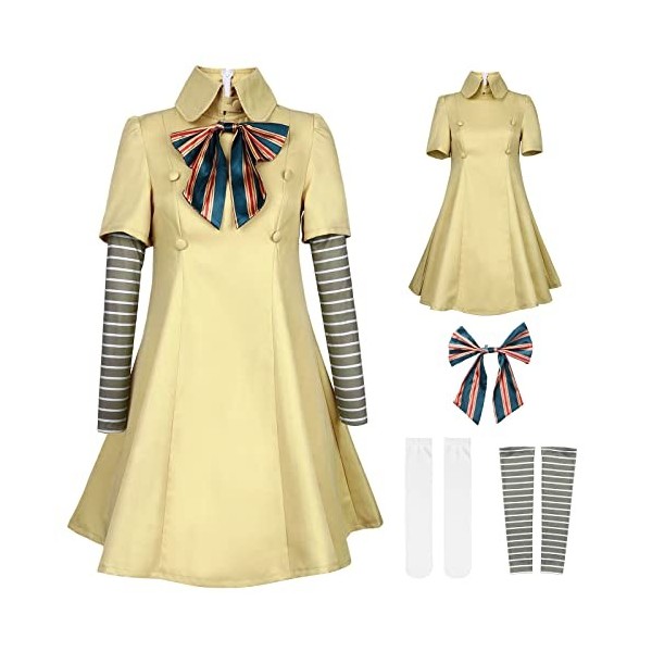 Amycute Déguisement M3gan Robe Fille Costume Megan M3GAN Robots Uniforme Scolaire Fête Cosplay Accessoire Deguisement Film Ho