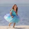IWEMEK Filles Petite Sirène Ariel Costume Conte De Poisson Princesse Robe avec Accessoires Enfants Contes de Fées Cosplay Hal