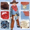 Latocos Déguisement Cowboy Enfant Costume Cowboy Accessoires Cowboy Chapeau Vest Bandana Cowboy Jouet pour Carnival Halloween