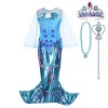 Lito Angels Deguisement Robe Sirène Princesse Ariel avec Accessories pour Enfant Fille, Anniversaire Fete Halloween Costume C