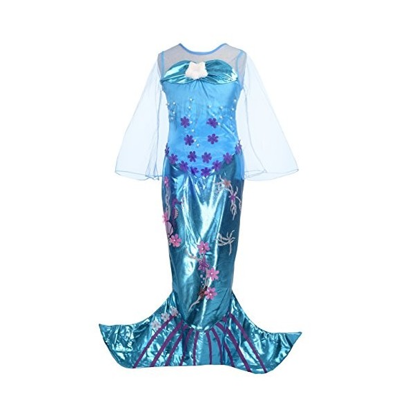Lito Angels Deguisement Robe Sirène Princesse Ariel avec Accessories pour Enfant Fille, Anniversaire Fete Halloween Costume C