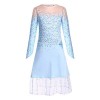 Déguisement Reine des Neiges Princesse Elsa Robe Filles Manche longue Flocon de Neige Anniversaire Noël Halloween Cosplay Fêt