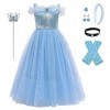 Filles Cendrillon Robe Déguisement Enfant Cinderella Princesse Costume Halloween Partie Carnaval Cosplay Noël Soirée Cérémoni