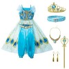 Fancyset Costume de princesse Jasmine pour filles – Costume de princesse Aladdin – Déguisement Jasmine pour filles – Tenue po