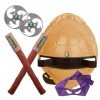 Déguisement Tortue pour Enfants Ensemble de Costume de avec Accessoires en Mousse Cosplay avec Motif de Dragon Muscle pour Ga