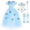 JerrisApparel Robe De Cendrillon Robe De Princesse Costume 100, Blanc avec Accessoires 